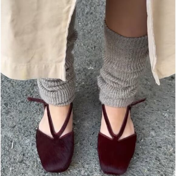 ZARA Double Strap Leather Ballet Flats NWT - Picture 6 of 16